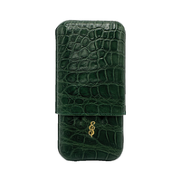 Edward Sahakian 3 cigar case - Green Croc – Davidoff London