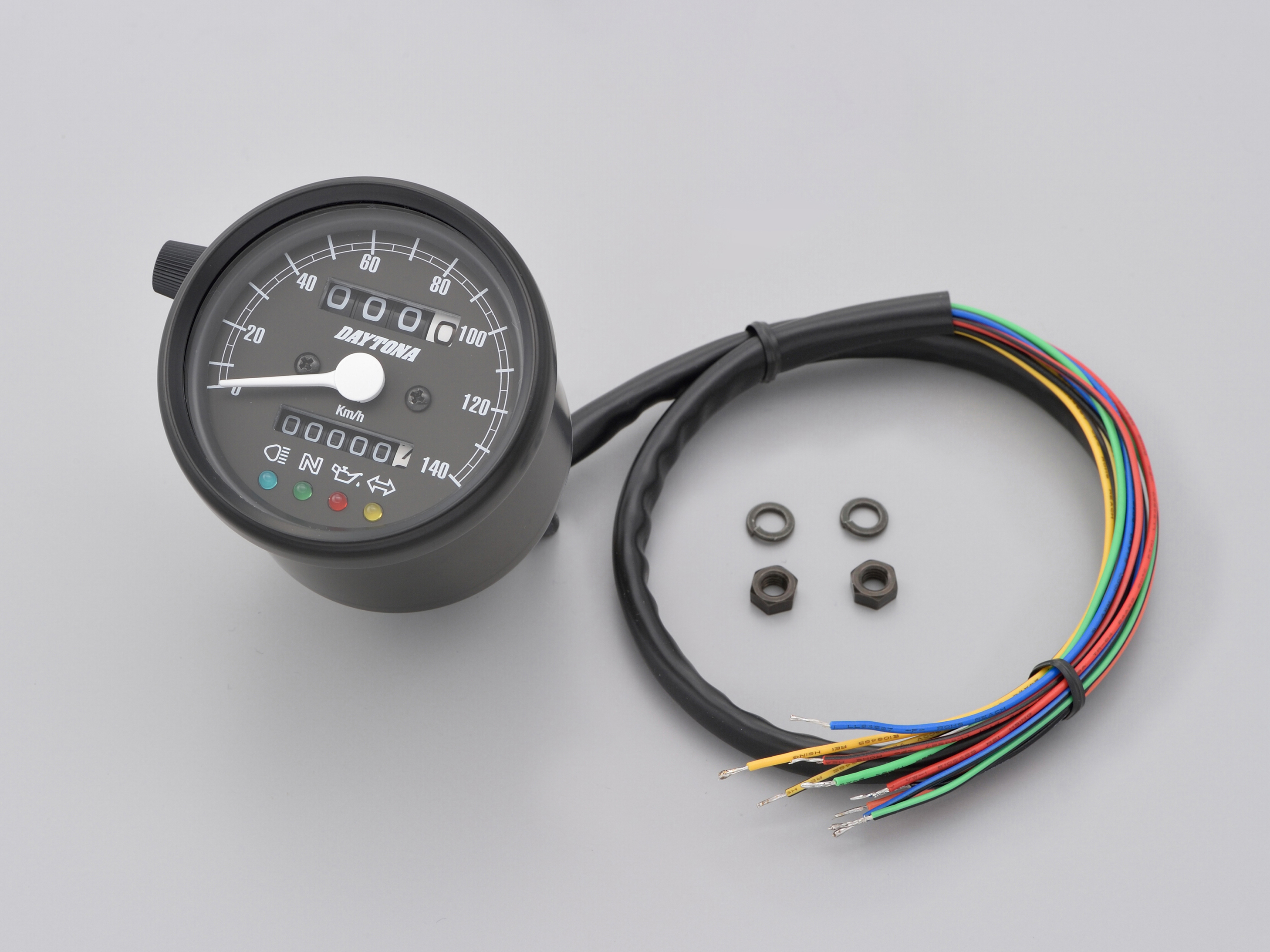 機械式スピードメーター（インジケーター付き）Φ60 ホワイトLED照明