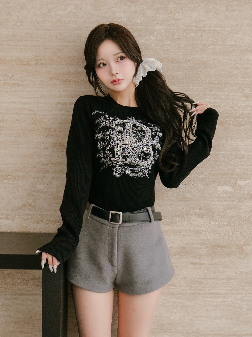 DRビジューフラワーリブニットトップス – Darich (ダーリッチ)