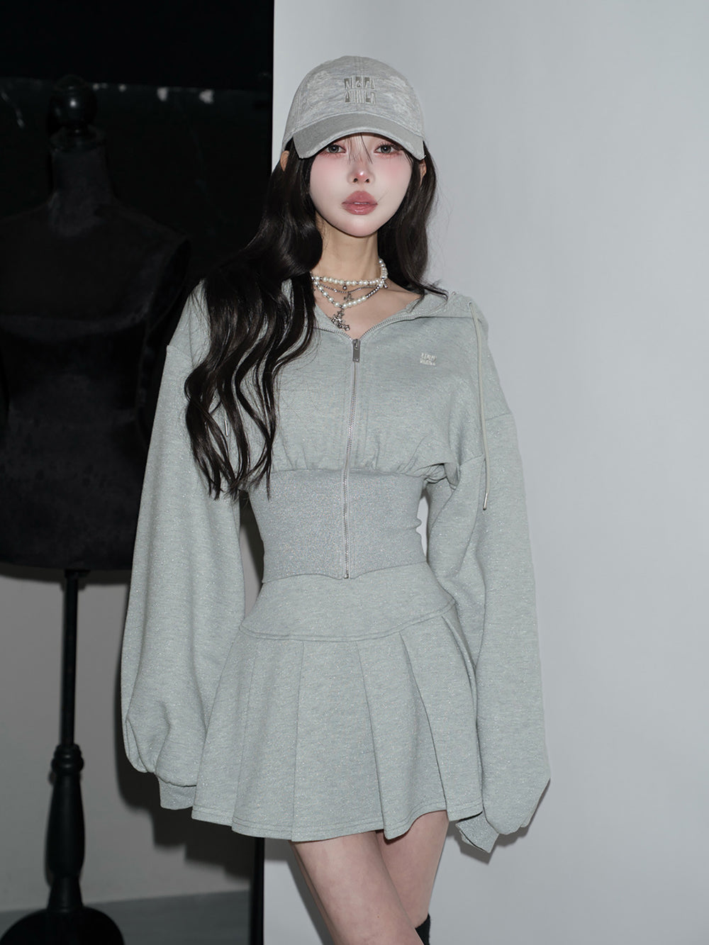 カラーラメスウェットコルセットパーカー – Darich (ダーリッチ)