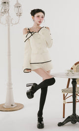 ボンディングツイードオフショルチュニック – Darich (ダーリッチ)