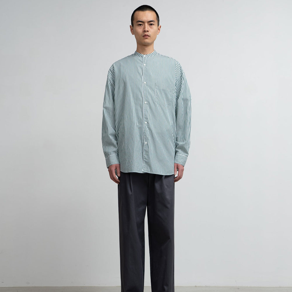 Graphpaper) Broad L/S Oversized Band Collar Shirt (GM241-50002STB