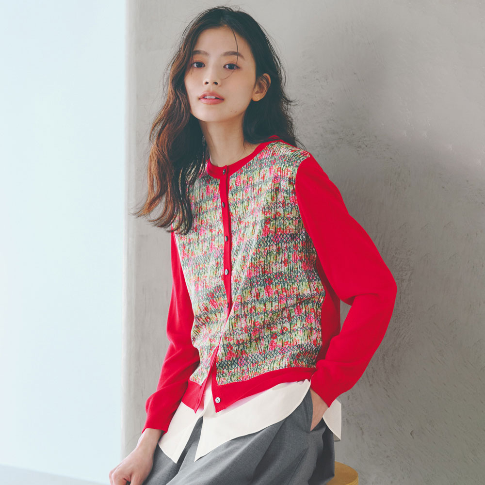 LIBERTY PRINT/リバティプリント ドッキング カーディガン ディノス