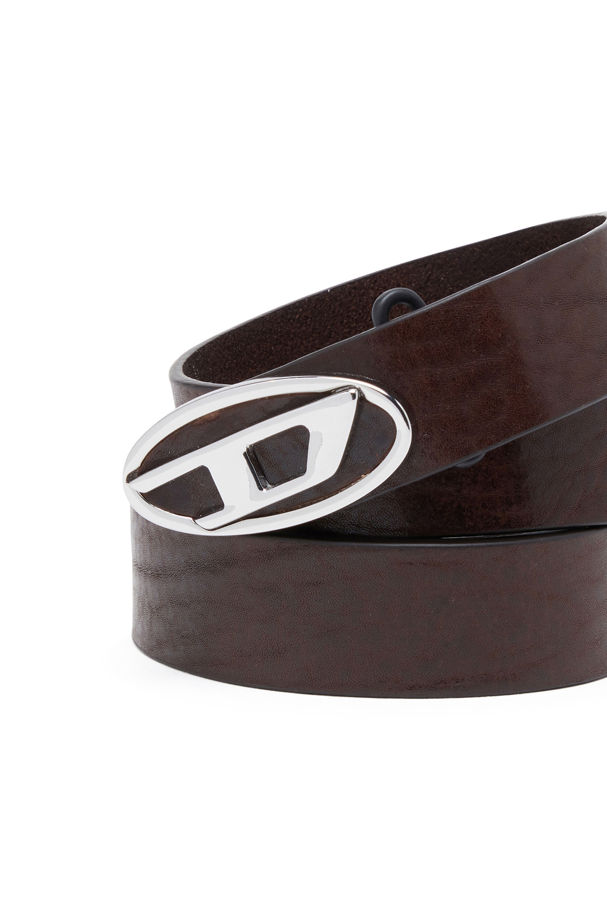 B-1DR-LAYER 2.9cm leather belt with oval d logo｜ブラウン｜メンズ