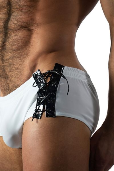 Lace Up White Swim Briefs Men - Modus Vivendi