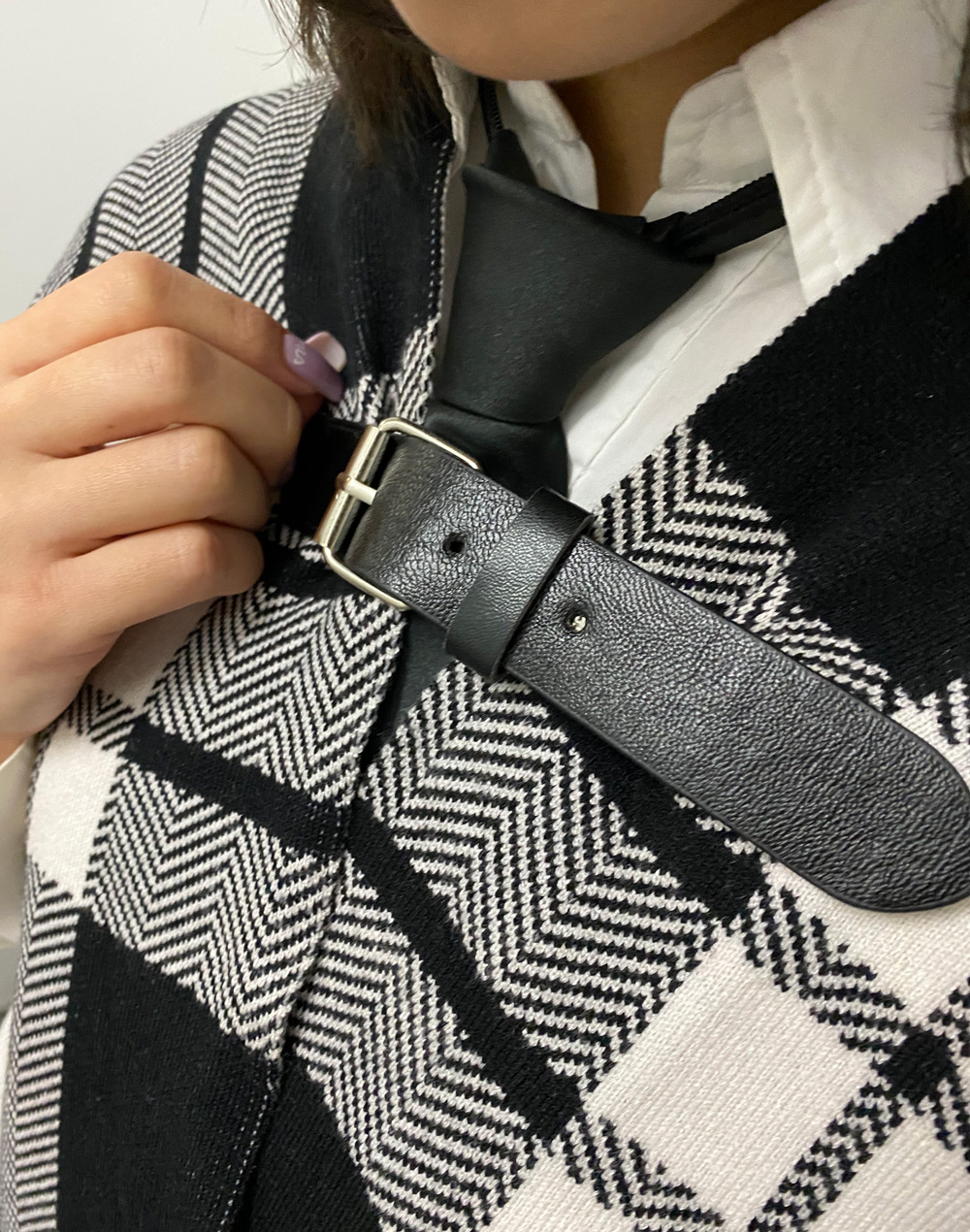 チェック柄ポンチョコート | レディースファッション通販 - DHOLIC