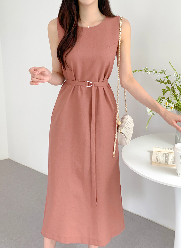 ベルト付ノースリーブワンピース | レディースファッション通販 - DHOLIC