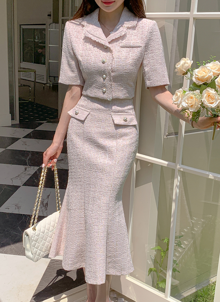 ツイードジャケット&マーメイドスカートSET | レディースファッション