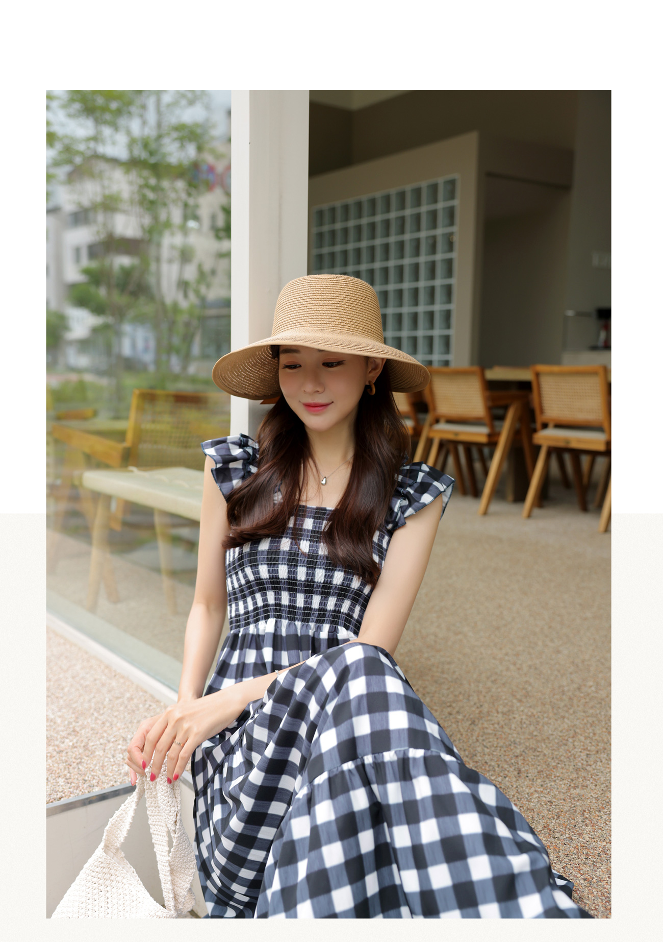 限定価格！familiar 2点】チェック柄フリル付きワンピース&ブラウス
