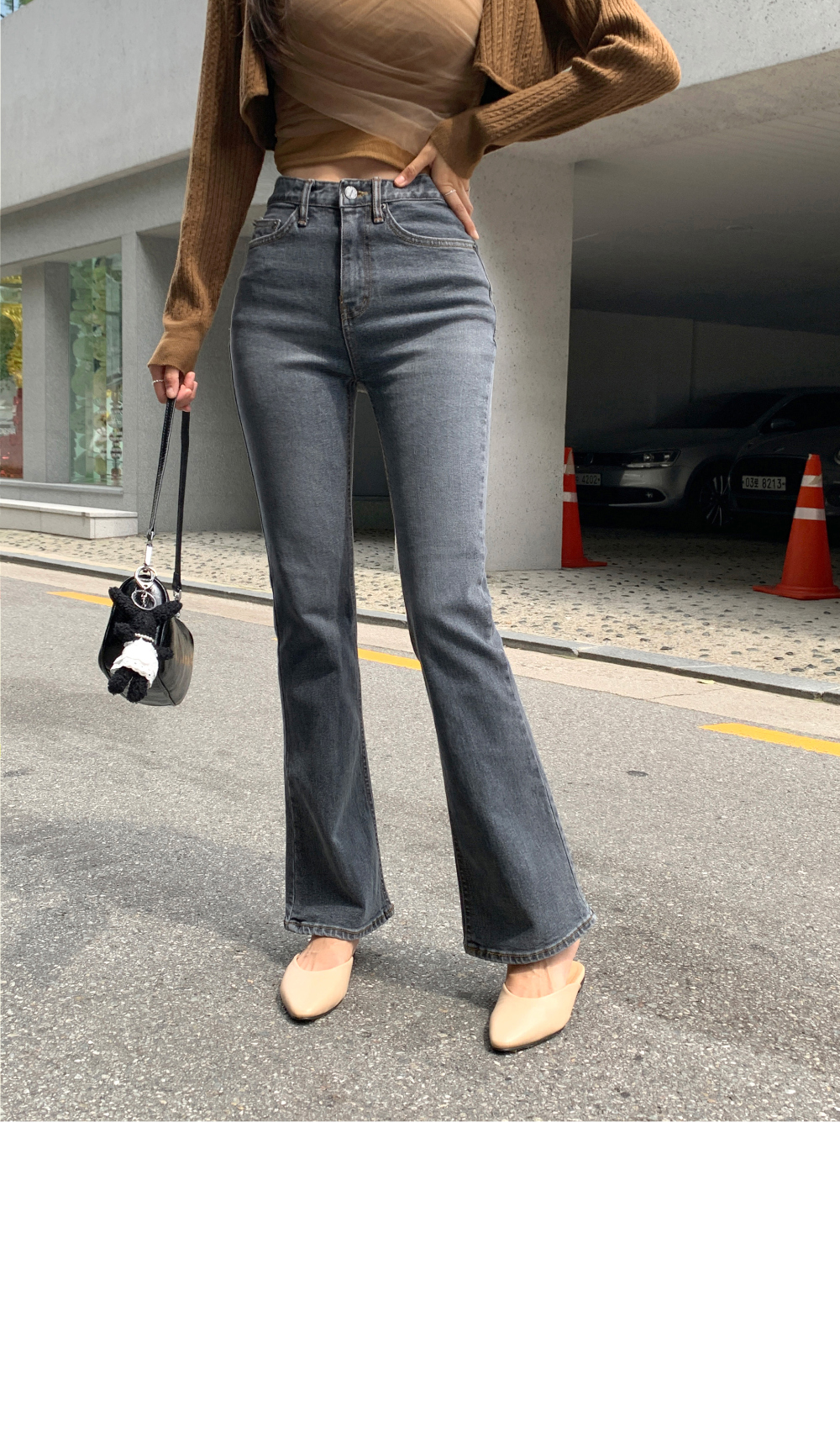 グレートーンフレアデニムパンツ | レディースファッション通販 - DHOLIC