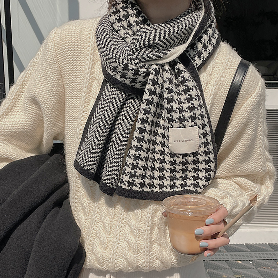 ハウンドトゥースマフラー | レディースファッション通販 - DHOLIC