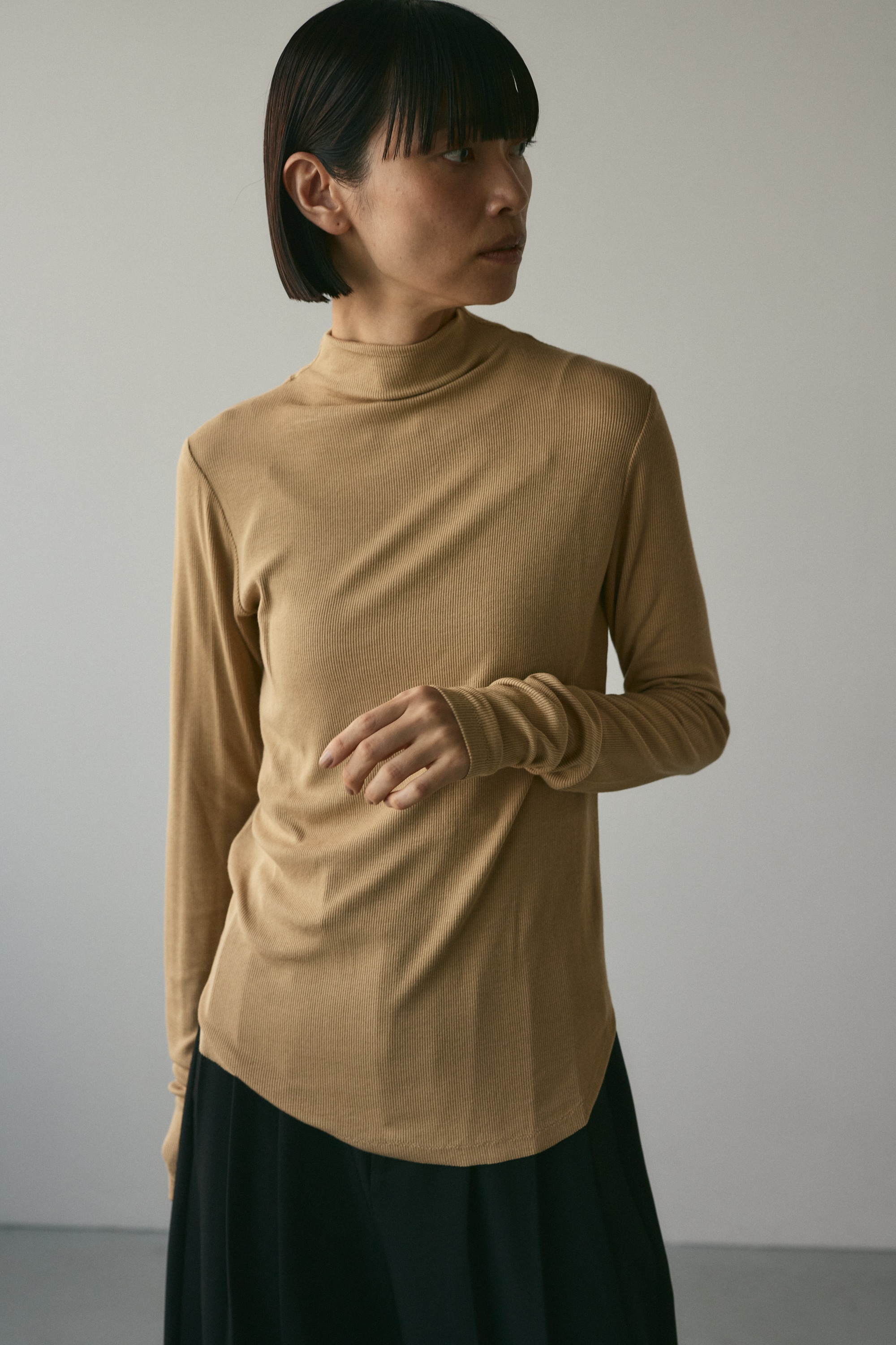 STYLEMIXER | ソフトリブハイネックトップ (Tシャツ・カットソー(長袖