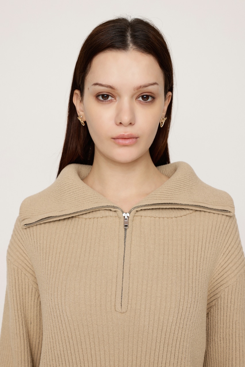 SLY | BIG COLLAR HALF ZIP ショートワンピース (ワンピース(ミニ