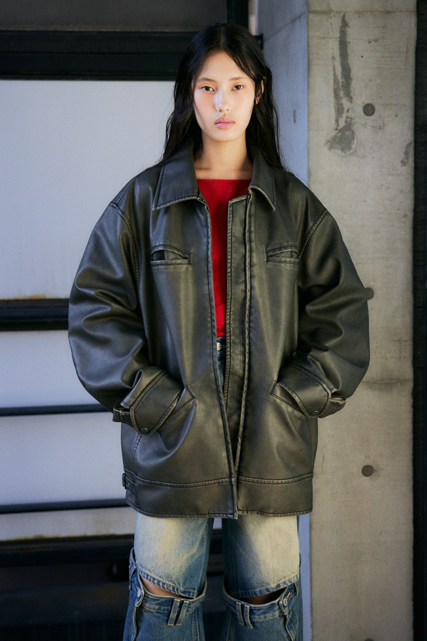 SLY | VINTAGE BOXY F／LEATHER ジャケット (ジャケット ) |SHEL'TTER