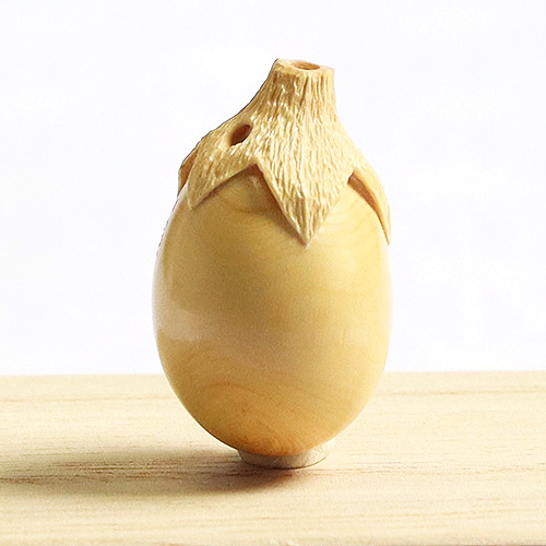 黄楊根付 茄子（B）【岡壱名入り】｜京都の着物和装小物 ゑり正