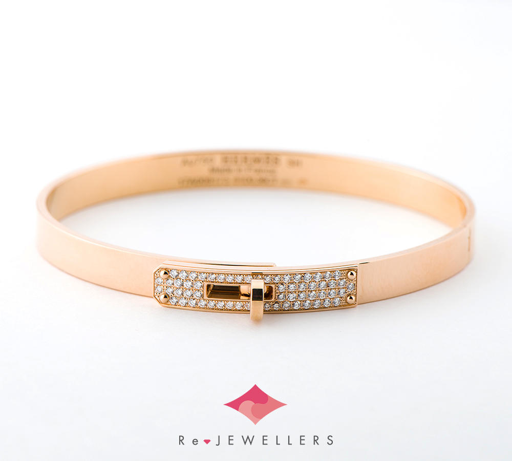 エルメス ケリー バングル ダイヤモンド計0.36ct 18金ピンクゴールド