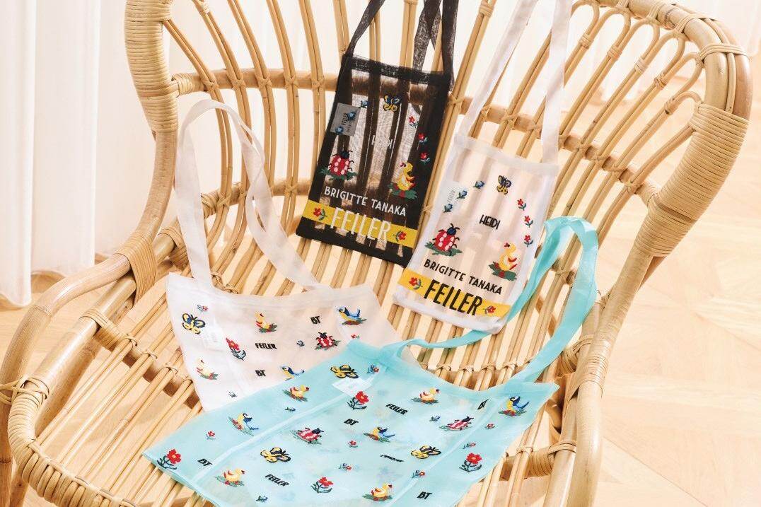 フェイラー「ハイジ」てんとう虫や小鳥刺繍のオーガンジーバッグ