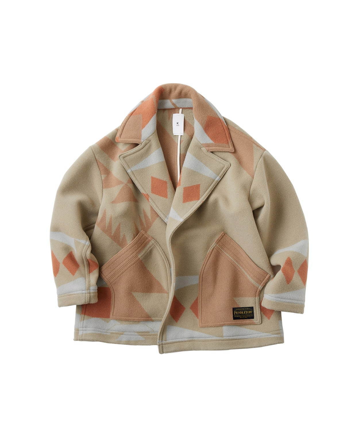 KUROのペンドルトン別注コート、ネイティブ柄を幾何学模様に再構築