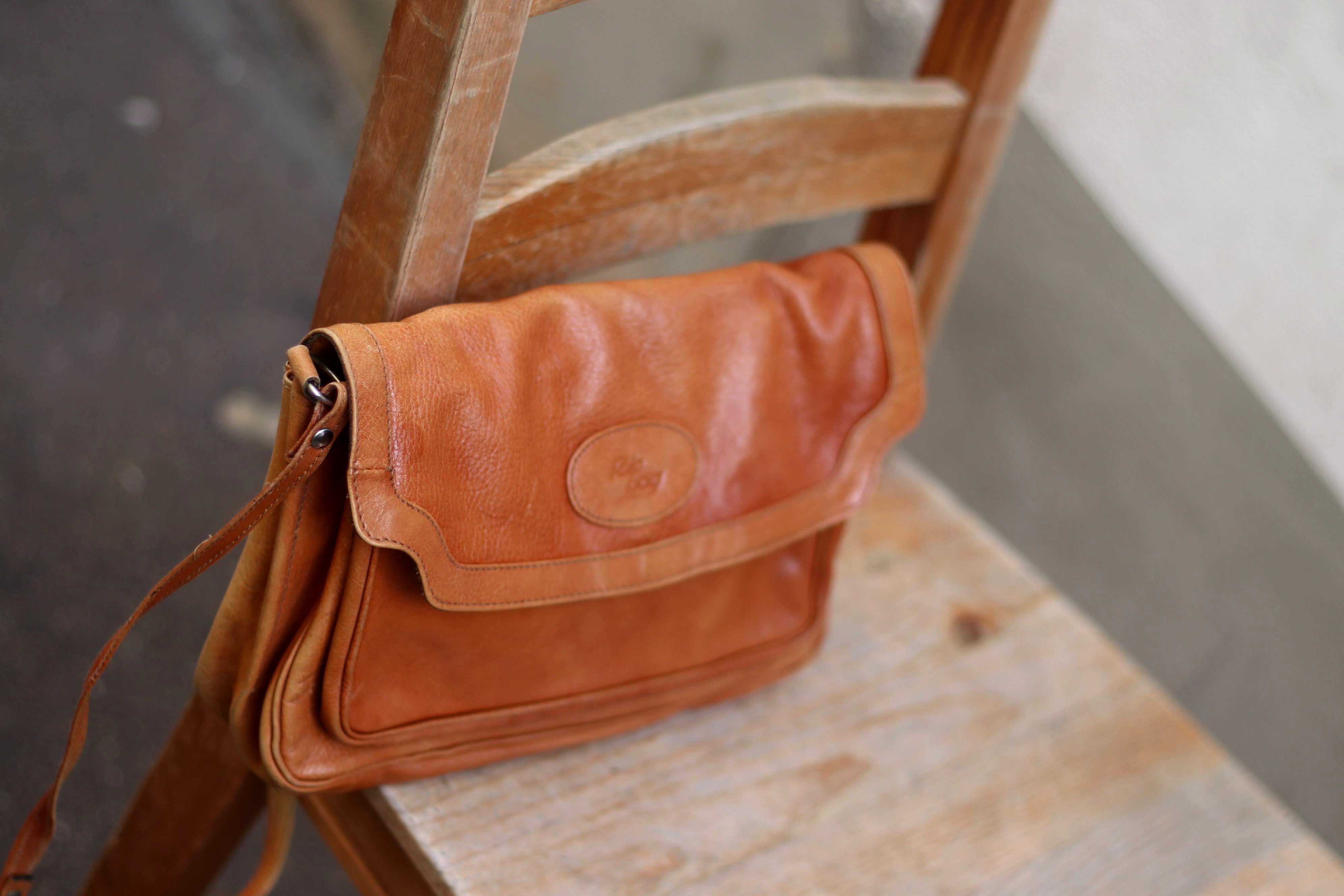 Vintage Brown Leather Handbag| 90s Shoulderbag – Fashion and Fables