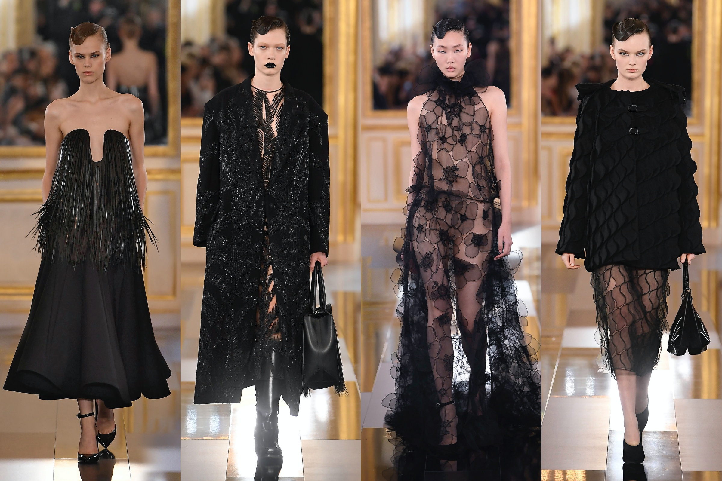 オールブラックの「ヴァレンティノ」 黒の多面性を映し出す万華鏡