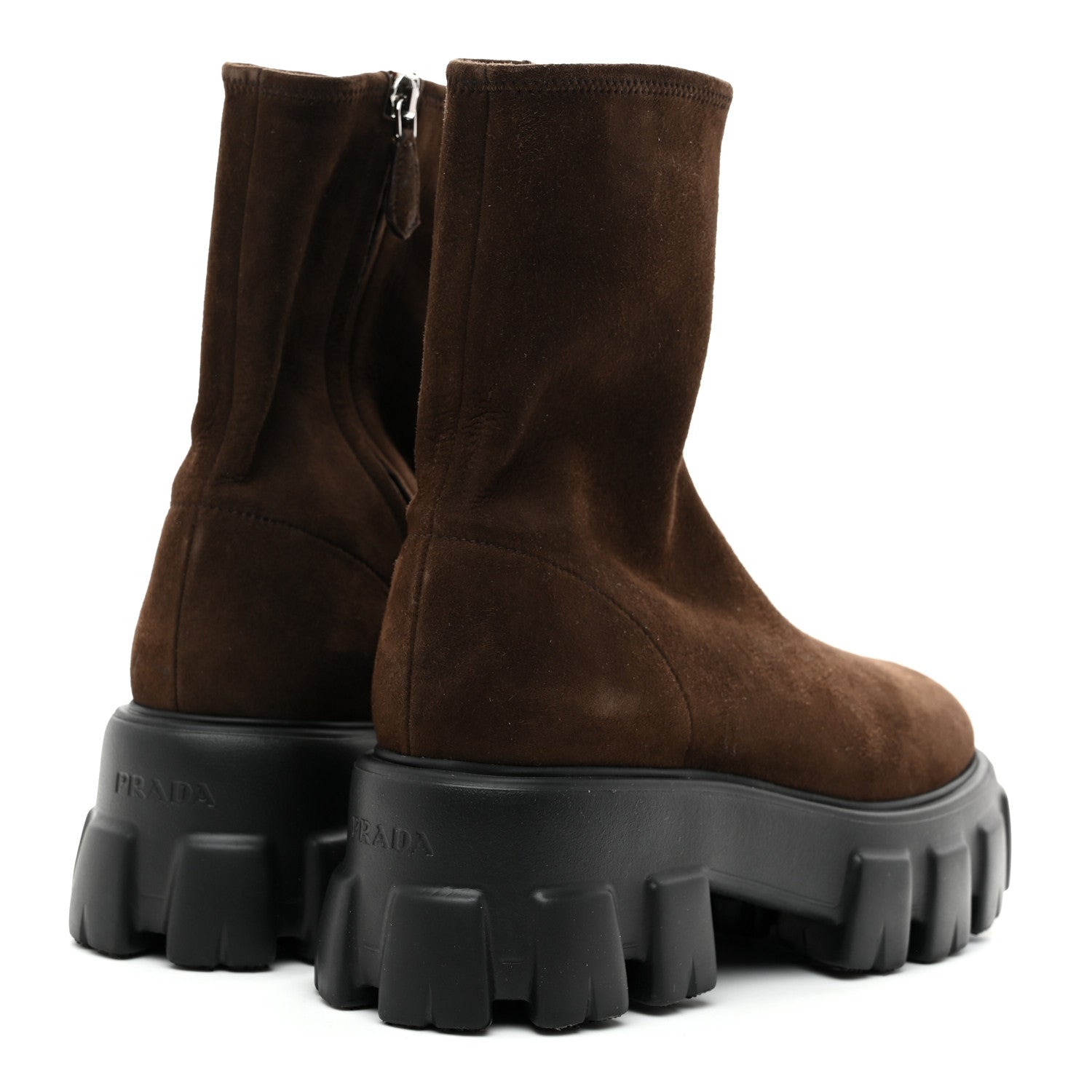 Prada Suede Monolith Chelsea 55mm Boots 37 Moro 1775298 – FASHIONPHILE