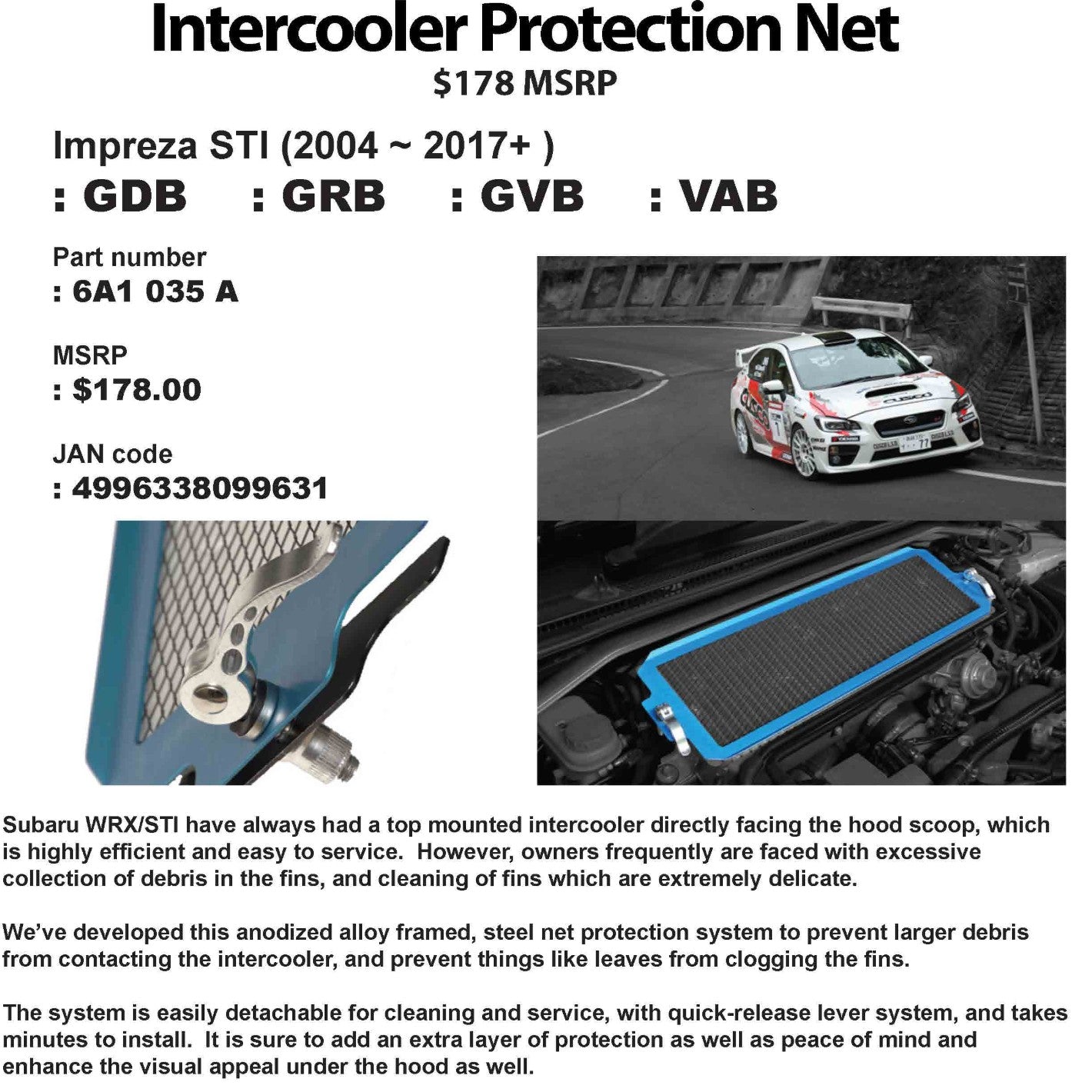 CUSCO Intercooler Protection Guard 2008-2021 STI - FastWRX.com