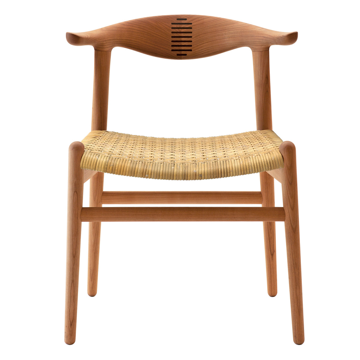 Hans Wegner PP505 Cowhorn Chair, Cherrywood Oil, Cane Seat – FJØRN