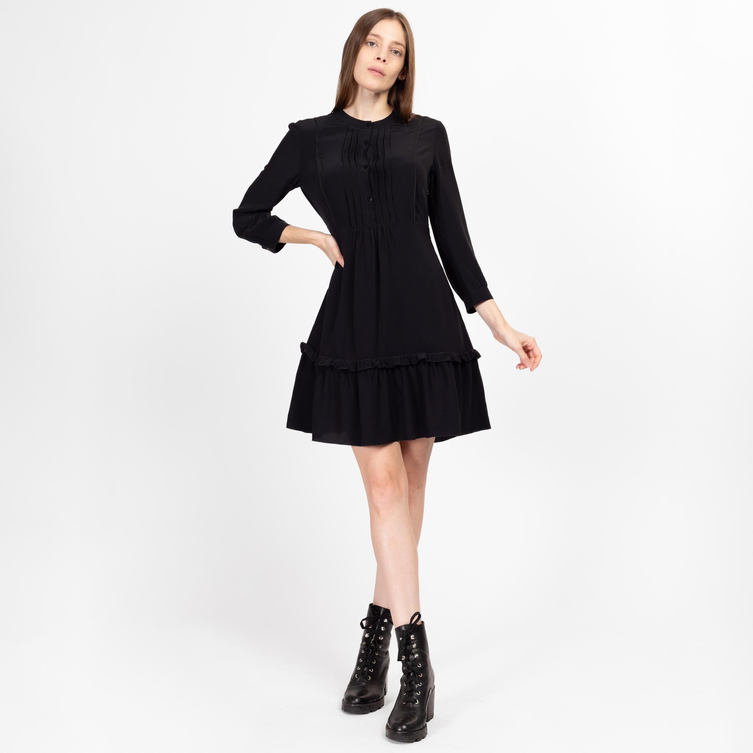 Small Y2K Miu Miu Black Silk Gothic Mini Dress – Flying Apple Vintage