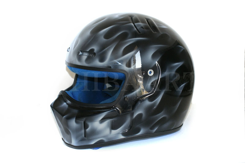 SIMPSONヘルメット カスタムペイント リアルフレイムスドクロ