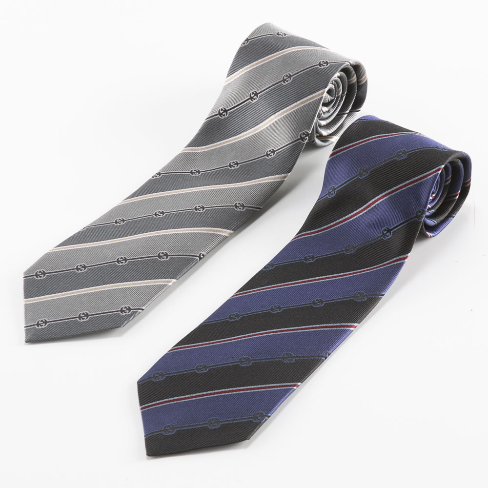 グッチ GUCCI ネクタイ 定番ロゴストライプ8cm 499696LATANYA