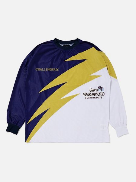 CHALLENGER / xGary YAMAMOTO L/S WARM UP TEE -Navy×Yellow-