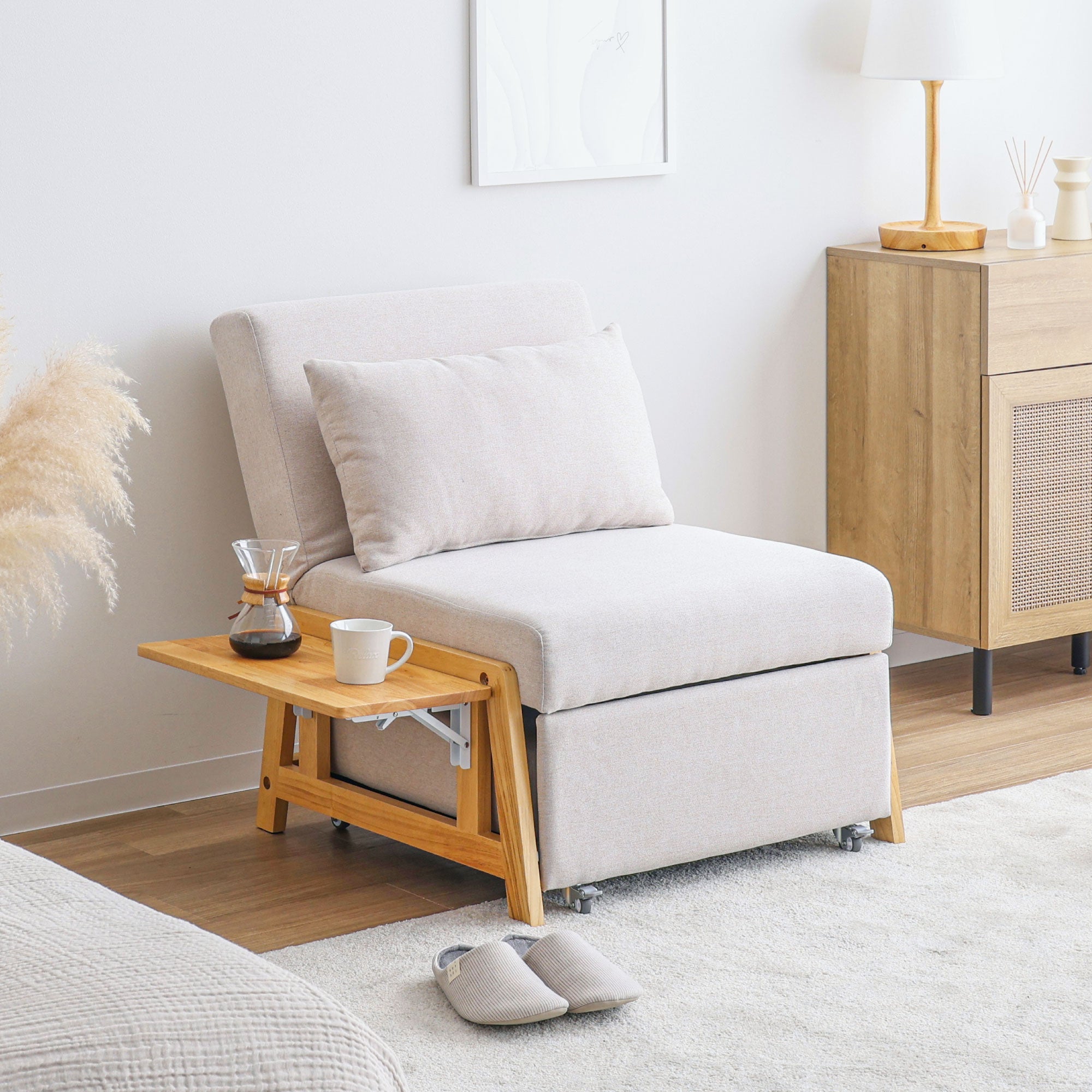 あす着] 幅67cm 1人掛け カウチソファー ソファ 3WAY ソファベッド