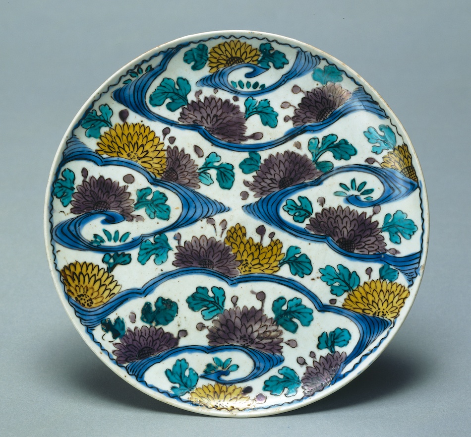 九谷焼 青手九谷 神獣雲龍文 鉢 角福銘 V 9548 九谷焼 青手九谷 神獣