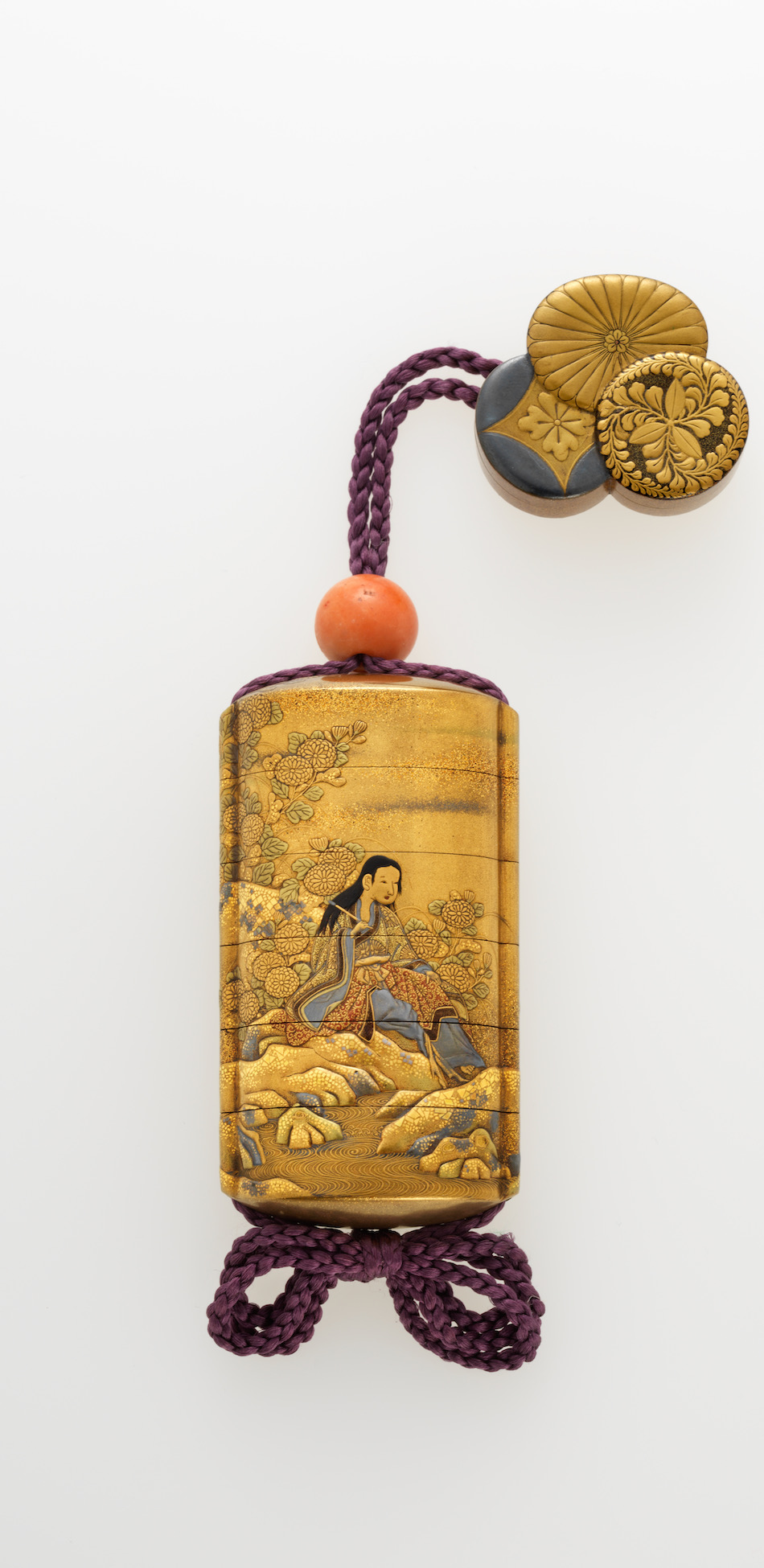 極上】歌舞伎 時代提物 根付 銘有り アンティーク 印籠 極上 歌舞伎