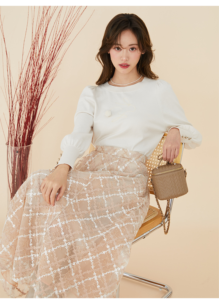 Fubail / エンブロイダリーチェックスカート