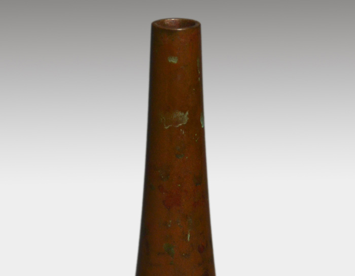 亀文堂 波多野正平(造) 青銅鶴首花入 在銘 共箱 昭和3年作 | 古美術ささき