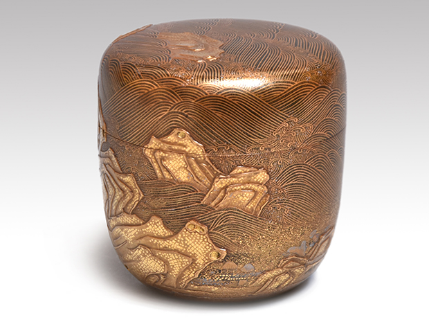 金蒔絵 美術品 金色の岩千鳥と波模様 金蒔絵 美術品 金色の岩千鳥と波