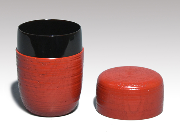 渡辺喜三郎(作) 山挽朱長棗 共箱 | 古美術ささき