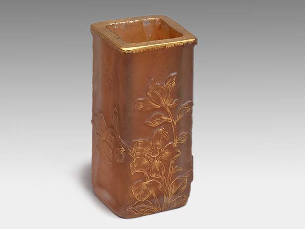 DAUM NANCY ドーム・ナンシー 花文 金彩 小花瓶 一輪挿 | 古美術ささき