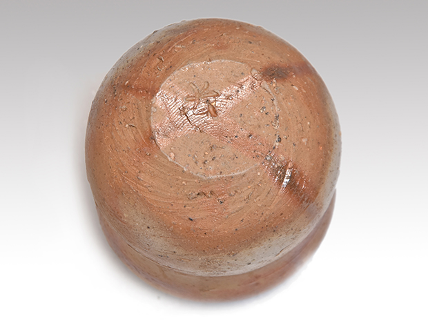 備前焼茶入 長十郎、木村友敬(作) 共箱 象牙蓋 仕服(荒磯金襴) | 古