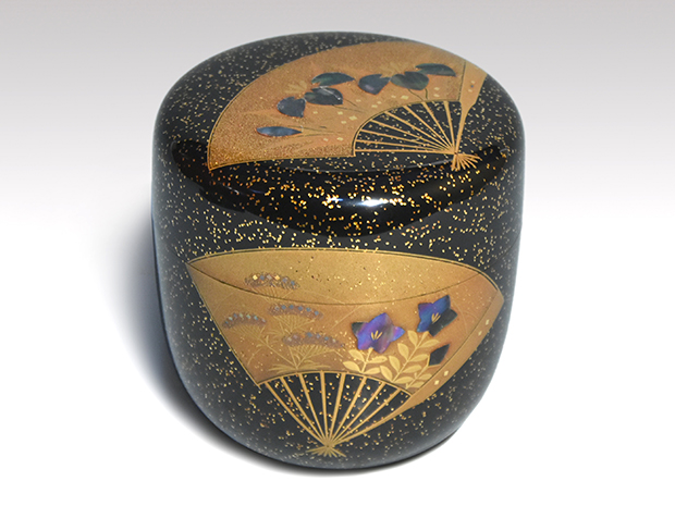 茶道具 古い食籠 雪輪に梅 亀 金蒔絵 闇蒔絵 木製 菓子器 梨子