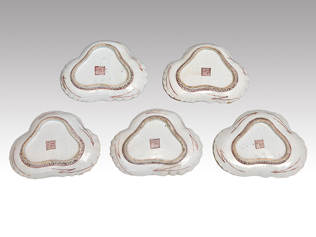 古九谷様式 色絵菊文変形小皿5枚 江戸時代初期 | 古美術ささき