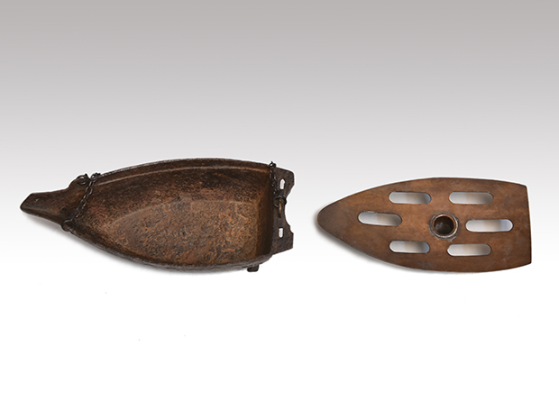 享保時代 鉄釣舟花入 波象嵌入 藤左衛門（作）大西清右衛門 13代 浄長