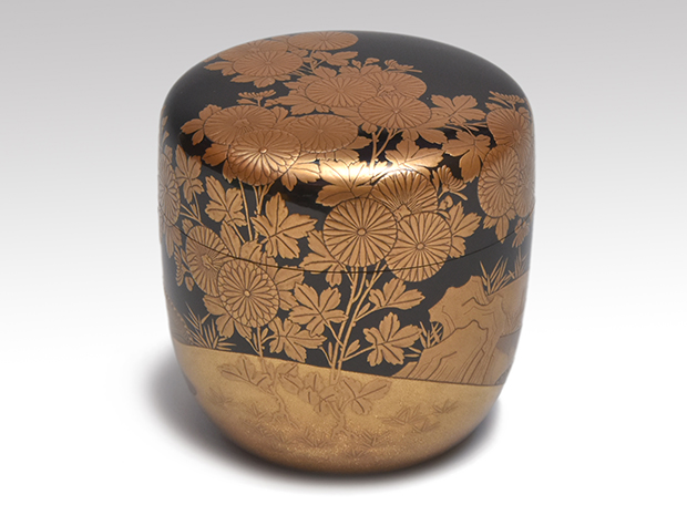 菊蒔絵棗 豊平翠仙(作) 共箱 翠香箱 | 古美術ささき