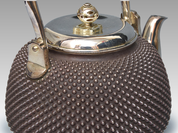 純銀 大阪 尚美堂（造）霰打銀瓶 湯瓶 663g | 古美術ささき