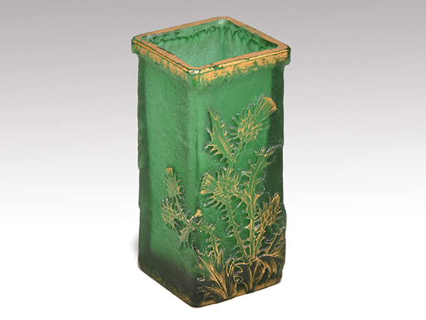 DAUM NANCY ドーム・ナンシー アザミ文 金彩 小花瓶 一輪挿 | 古美術ささき