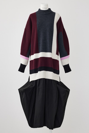 ENFOLD】Collaboration COLOR-BLOC PULLOVER ニットワンピース