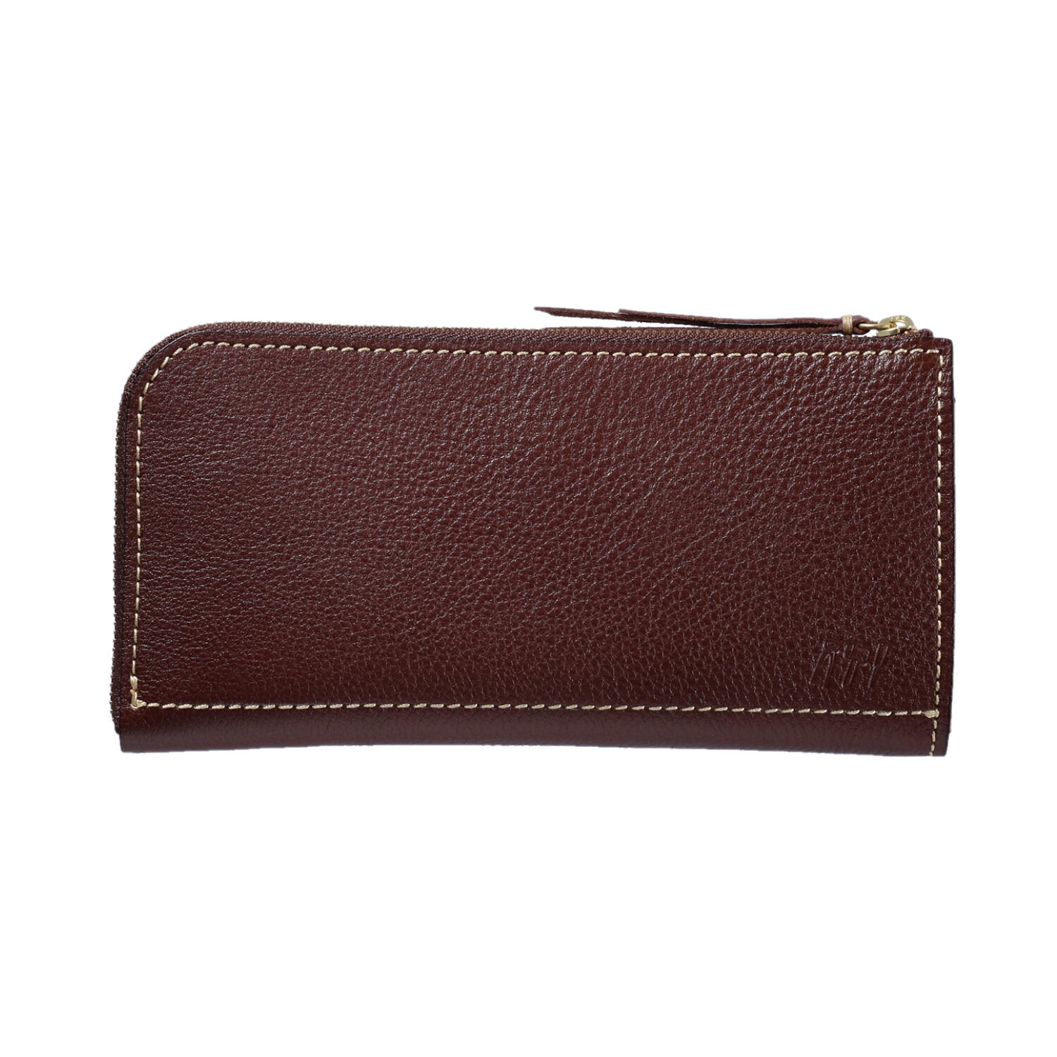 エテ二朗】メロン型押しレザー 名刺入れ＆L字ファスナー財布 手縫い 本