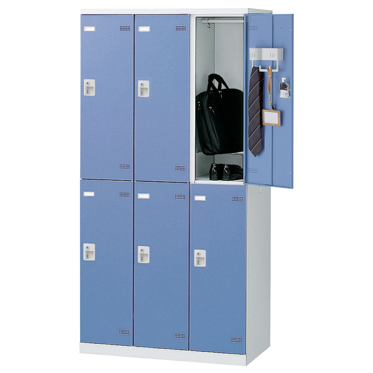 ダイヤルキー式 6人用更衣室ロッカー 幅900 奥行515 高さ1800 SLB-6D2