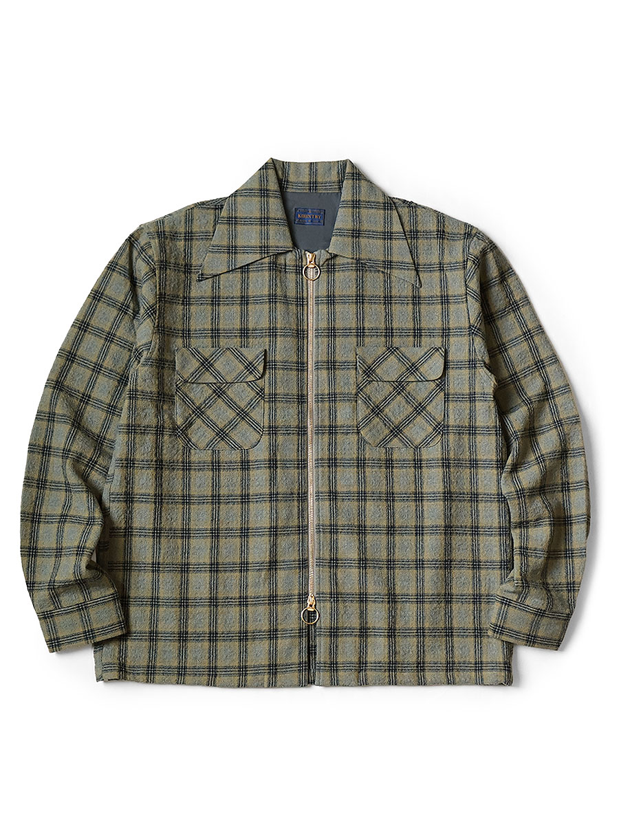 ウールチェック ZIP UP フレンドポケットボードシャツ | KAPITAL